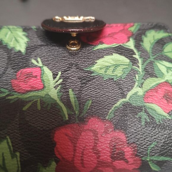 Coach Black Rose Wallet - Picture 1 of 9